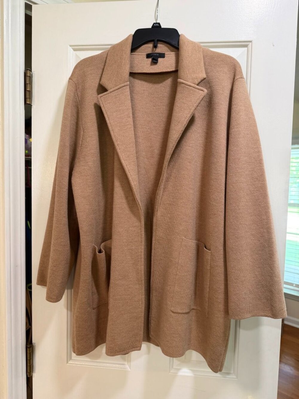 J Crew 100% Merino Wool women's open front sweater blazer, size XXL